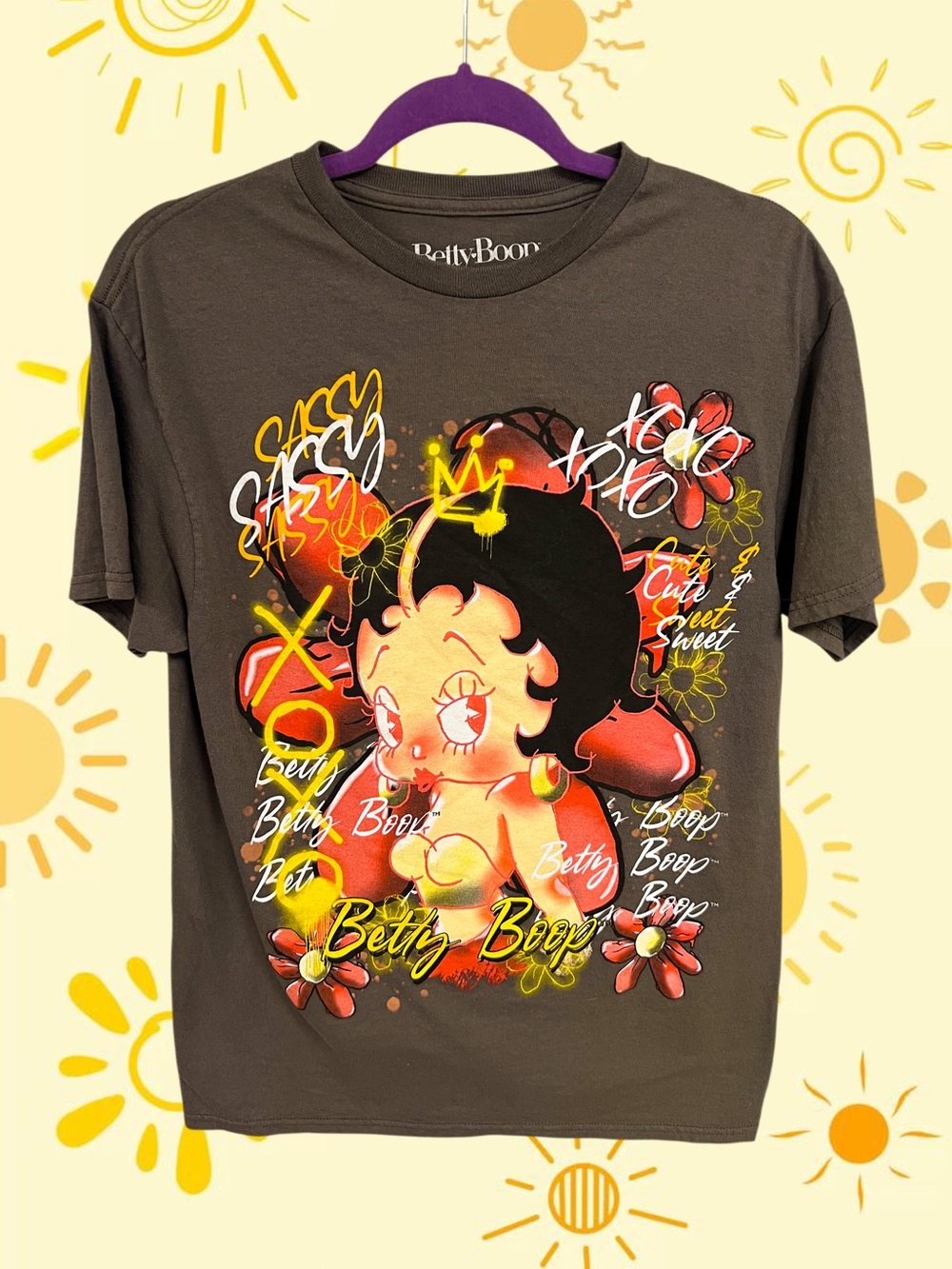 Betty Boop sassy graffiti floral tee